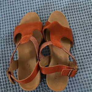 Burnt Orange Faux Suede Women's Sandals